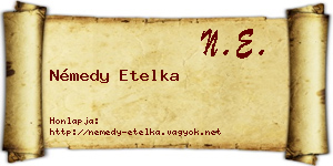 Némedy Etelka névjegykártya